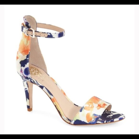 Vince Camuto Shoes - Vince Camuto Satin Floral Heel Sandals Size 7.5
